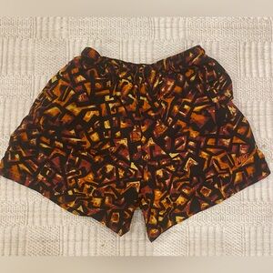 Vintage 90’s Nike Nylon Shorts AOP Running Sz M Orange Purple Abstract